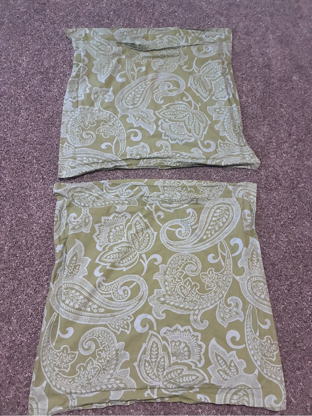 3 Piece Pottery Barn Duvet Set Green Paisley King Boho Vintage - Picture 9 of 11